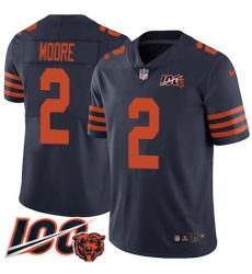 Men's Nike Chicago Bears #2 D.J. Moore Navy Blue Alternate Stitched NFL 100th Season Vapor Limited Jersey
