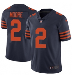 Men's Nike Chicago Bears #2 D.J. Moore Navy Blue Alternate Stitched NFL Vapor Untouchable Limited Jersey