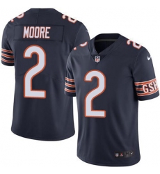 Men's Nike Chicago Bears #2 D.J. Moore Navy Blue Team Color Stitched NFL Vapor Untouchable Limited Jersey