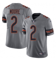 Men's Nike Chicago Bears #2 D.J. Moore Silver Stitched NFL Limited Inverted Legend Jersey