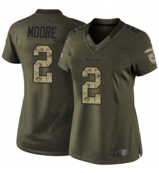 Women's Nike Chicago Bears #2 D.J. Moore Green Stitched NFL Limited 2015 Salute to Service Jersey