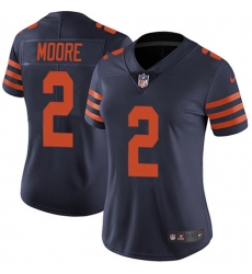 Women's Nike Chicago Bears #2 D.J. Moore Navy Blue Alternate Stitched NFL Vapor Untouchable Limited Jersey