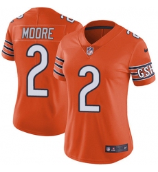 Women's Nike Chicago Bears #2 D.J. Moore Orange Stitched NFL Limited Rush Jersey