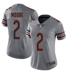 Women's Nike Chicago Bears #2 D.J. Moore Silver Stitched NFL Limited Inverted Legend Jersey