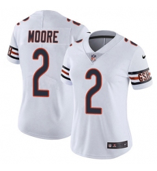 Women's Nike Chicago Bears #2 D.J. Moore White Stitched NFL Vapor Untouchable Limited Jersey