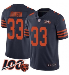 Men's Nike Chicago Bears #33 Jaylon Johnson Navy Blue Alternate Stitched NFL 100th Season Vapor Untouchable Limited Jersey