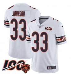 Men's Nike Chicago Bears #33 Jaylon Johnson White Stitched NFL 100th Season Vapor Untouchable Limited Jersey