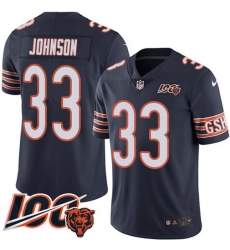 Youth Nike Chicago Bears #33 Jaylon Johnson Navy Blue Team Color Stitched NFL 100th Season Vapor Untouchable Limited Jersey