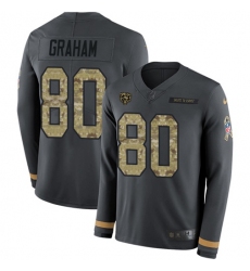 Men's Nike Chicago Bears #80 Jimmy Graham Anthracite Salute to Service Stitched NFL Limited Therma Long Sleeve Jersey