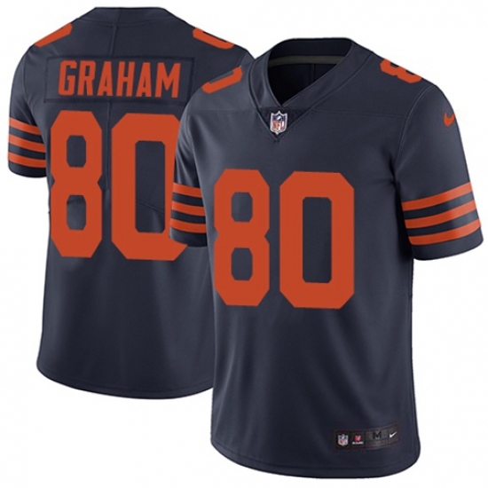 Men's Nike Chicago Bears #80 Jimmy Graham Navy Blue Alternate Stitched NFL Vapor Untouchable Limited Jersey Men's Nike Chicago Bears #80 Jimmy Graham Navy Blue Alternate Stitched NFL Vapor Untouchable Limited Jersey