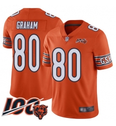 Men's Nike Chicago Bears #80 Jimmy Graham Orange Stitched NFL Limited Rush 100th Season Jersey