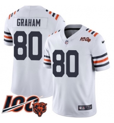 Men's Nike Chicago Bears #80 Jimmy Graham White Alternate Stitched NFL Vapor Untouchable Limited 100th Season Jersey