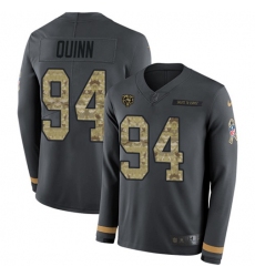 Men's Nike Chicago Bears #94 Robert Quinn Anthracite Salute to Service Stitched NFL Limited Therma Long Sleeve Jersey