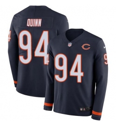 Men's Nike Chicago Bears #94 Robert Quinn Navy Blue Team Color Stitched NFL Limited Therma Long Sleeve Jersey
