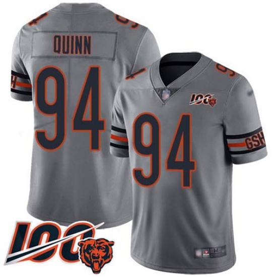 Men's Nike Chicago Bears #94 Robert Quinn Silver Stitched NFL Limited Inverted Legend 100th Season Jersey Men's Nike Chicago Bears #94 Robert Quinn Silver Stitched NFL Limited Inverted Legend 100th Season Jersey