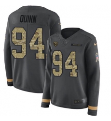 Women's Nike Chicago Bears #94 Robert Quinn Anthracite Salute to Service Stitched NFL Limited Therma Long Sleeve Jersey