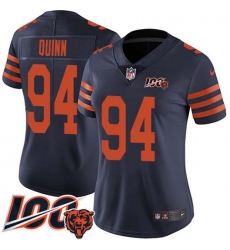 Women's Nike Chicago Bears #94 Robert Quinn Navy Blue Alternate Stitched NFL 100th Season Vapor Untouchable Limited Jersey