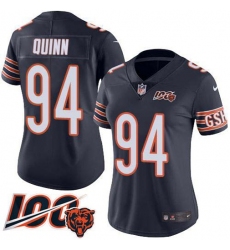 Women's Nike Chicago Bears #94 Robert Quinn Navy Blue Team Color Stitched NFL 100th Season Vapor Untouchable Limited Jersey