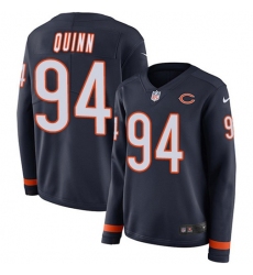 Women's Nike Chicago Bears #94 Robert Quinn Navy Blue Team Color Stitched NFL Limited Therma Long Sleeve Jersey