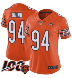 Women's Nike Chicago Bears #94 Robert Quinn Orange Stitched NFL Limited Rush 100th Season Jersey