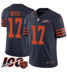Men's Nike Chicago Bears #17 Tim Boyle Navy Blue Alternate Stitched NFL 100th Season Vapor Limited Jersey