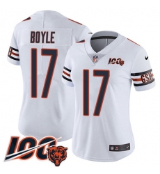 Women's Nike Chicago Bears #17 Tim Boyle White Alternate Stitched NFL Vapor Untouchable Limited 100th Season Jersey
