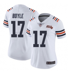 Women's Nike Chicago Bears #17 Tim Boyle White Stitched NFL 100th Season Vapor Limited Jersey