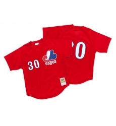 Mitchell And Ness 1989 Montreal Expos #30 Tim Raines Red Throwback Stitched MLB Jersey