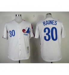 Mitchell And Ness Expos #30 Tim Raines White Throwback Stitched Baseball Jersey