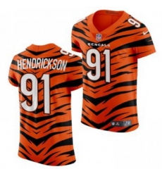 Men's Nike Cincinnati Bengals #91 Trey Hendrickson 2021-22 Orange City Edition Elite NFL Jersey