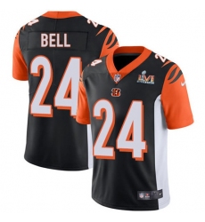 Men's Nike Cincinnati Bengals #24 Vonn Bell Black Team Color Super Bowl LVI Patch Stitched NFL Vapor Untouchable Limited Jersey