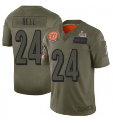 Men's Nike Cincinnati Bengals #24 Vonn Bell Camo Super Bowl LVI Patch Stitched NFL Limited 2019 Salute To Service Jersey