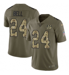 Men's Nike Cincinnati Bengals #24 Vonn Bell Olive-Camo Stitched NFL Limited 2017 Salute To Service Jersey