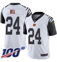 Men's Nike Cincinnati Bengals #24 Vonn Bell White Stitched NFL Limited Rush 100th Season Jersey