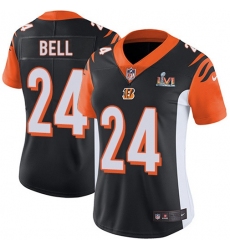 Women's Nike Cincinnati Bengals #24 Vonn Bell Black Team Color Super Bowl LVI Patch Stitched NFL Vapor Untouchable Limited Jersey