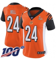 Women's Nike Cincinnati Bengals #24 Vonn Bell Orange Super Bowl LVI Patch Alternate Stitched NFL 100th Season Vapor Untouchable Limited Jersey