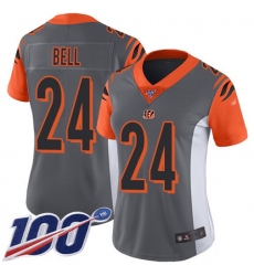 Women's Nike Cincinnati Bengals #24 Vonn Bell Silver Stitched NFL Limited Inverted Legend 100th Season Jersey