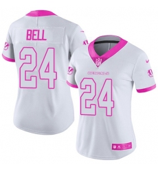 Women's Nike Cincinnati Bengals #24 Vonn Bell White-Pink Stitched NFL Limited Rush Fashion Jersey