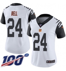 Women's Nike Cincinnati Bengals #24 Vonn Bell White Stitched NFL Limited Rush 100th Season Jersey