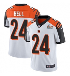 Youth Nike Cincinnati Bengals #24 Vonn Bell White Super Bowl LVI Patch Stitched NFL Vapor Untouchable Limited Jersey