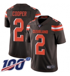 Men's Nike Cleveland Browns #2 Amari Cooper Brown Team Color Stitched NFL 100th Season Vapor Limited Jersey