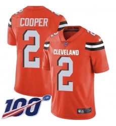 Men's Nike Cleveland Browns #2 Amari Cooper Orange Alternate Stitched NFL 100th Season Vapor Untouchable Limited Jersey