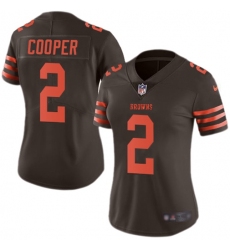 Women's Nike Cleveland Browns #2 Amari Cooper Brown Stitched NFL Limited Rush Jersey