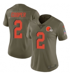 Women's Nike Cleveland Browns #2 Amari Cooper Olive Stitched NFL Limited 2017 Salute To Service Jersey