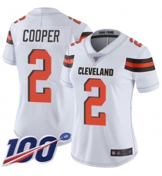 Women's Nike Cleveland Browns #2 Amari Cooper White Stitched NFL 100th Season Vapor Untouchable Limited Jersey