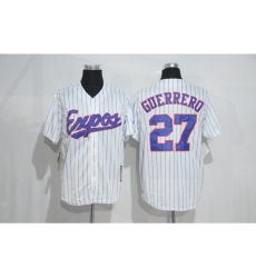 Mitchell And Ness Montreal Expos #27 Vladimir Guerrero White Strip Throwback Stitched Baseball Jersey Mitchell And Ness Montreal Expos #27 Vladimir Guerrero White Strip Throwback Stitched Baseball Jersey