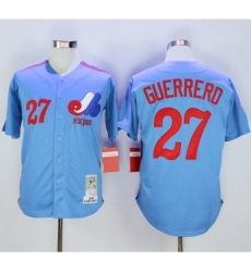 Mitchell and Ness Expos #27 Vladimir Guerrero Blue Stitched Baseball Jersey Mitchell and Ness Expos #27 Vladimir Guerrero Blue Stitched Baseball Jersey