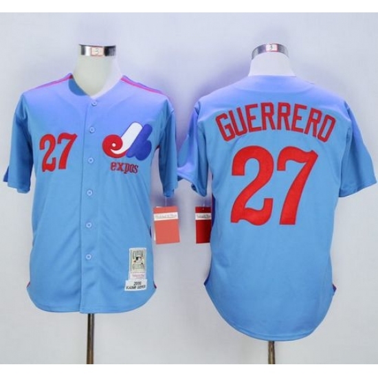 Mitchell and Ness Expos #27 Vladimir Guerrero Blue Stitched Baseball Jersey Mitchell and Ness Expos #27 Vladimir Guerrero Blue Stitched Baseball Jersey