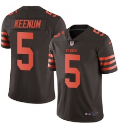 Men's Nike Cleveland Browns #5 Case Keenum Brown Stitched NFL Limited Rush Jersey