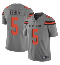 Men's Nike Cleveland Browns #5 Case Keenum Gray Stitched NFL Limited Inverted Legend Jersey